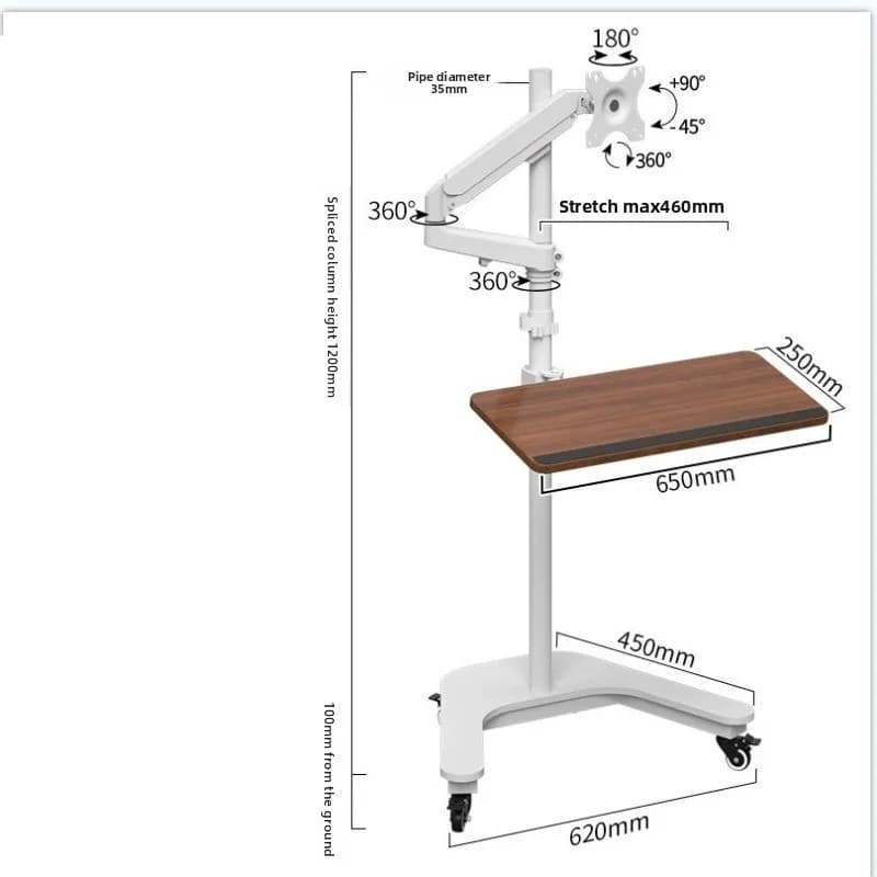 17-32 inch monitor floor bracket, multifunctional ground bracket for mobile trolley