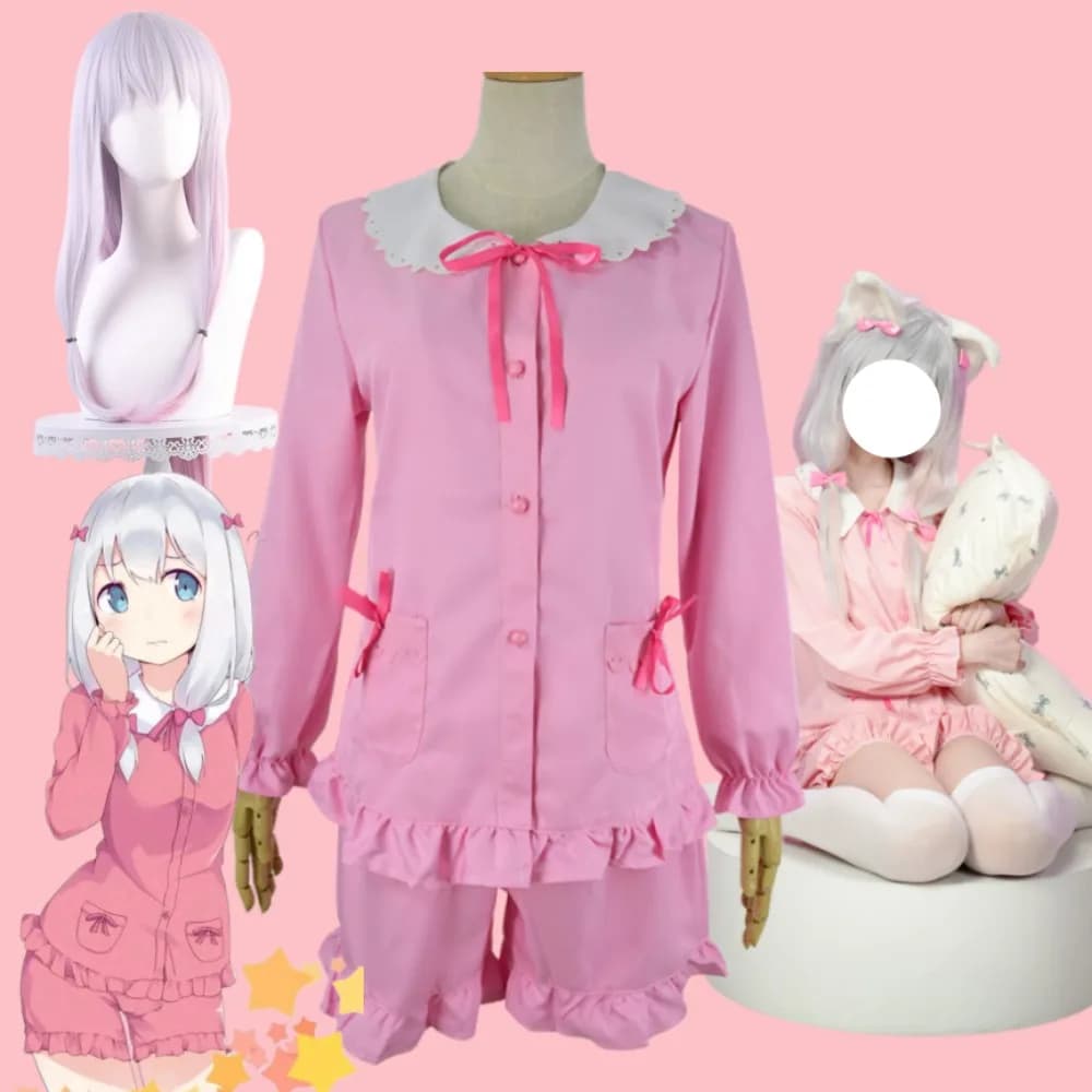 Eromanga Sensei Izumi Sagiri Cute Pajamas Cosplay Costume Full Set Women Anime Halloween Comic Con Role Play Party Outfit