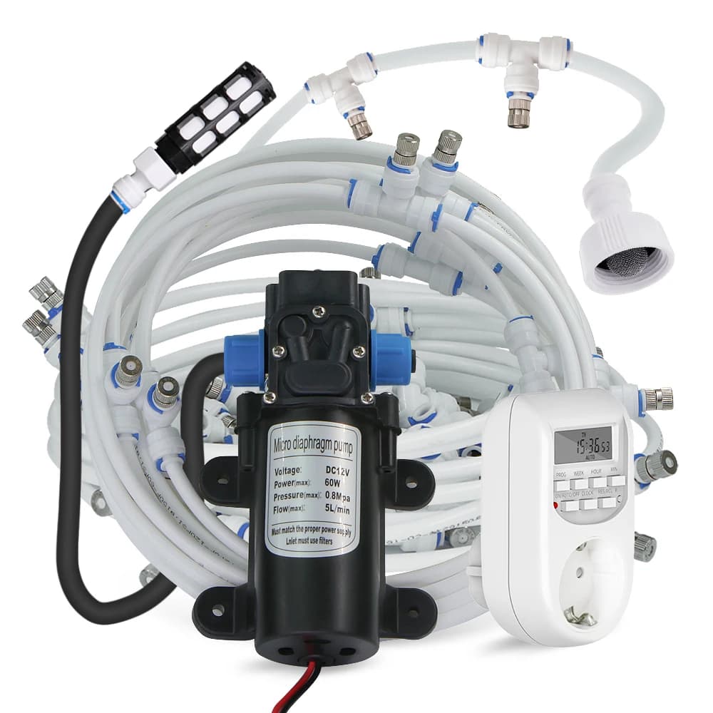 0.7mm Ugello Nebulization Kit for 60W self-adhesive pump flexible PE tube from 4/7mm garden irrigation systems for greenhouse plants temporary irrigation