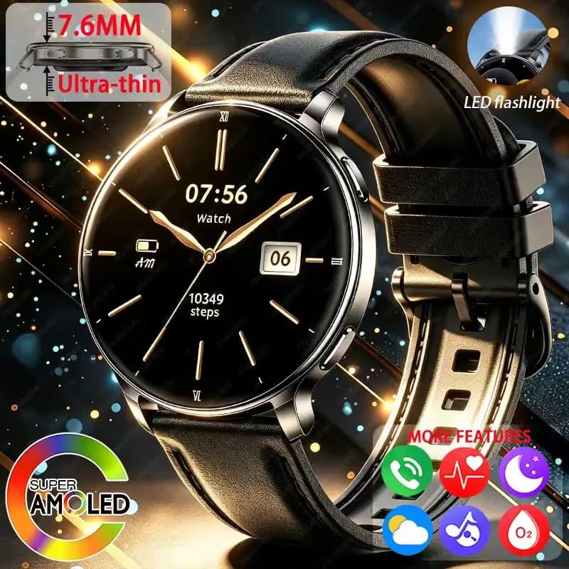 Nuovissimi smartwatch ultra-sottili di lusso per uomo e donna 2026, schermo full touch da 1,32 pollici, compatibili con sistemi Android/iOS
