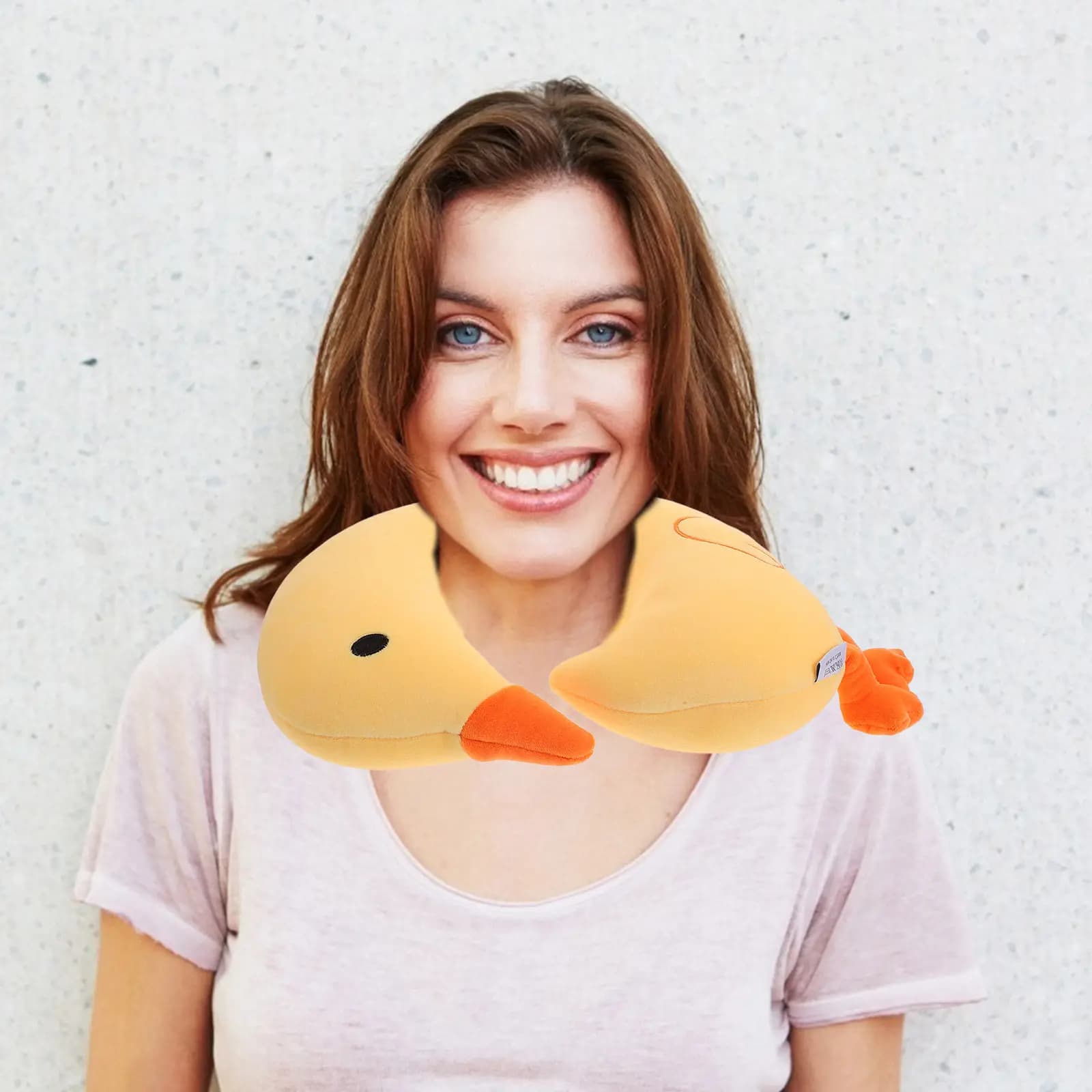 Goose Cartoon U-Shaped Neck Pillow Travel Comfort Support Lightweight Foam Core Short Pile Surface Ideal for Plane Train Bus
