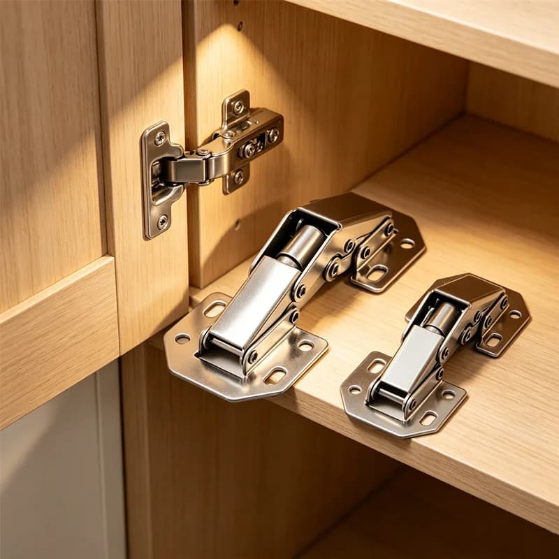 Stainless steel concealed hinges (2 pcs), hidden hinges for kitchen doors and campers, furniture accessories, 90/110/165 degrees