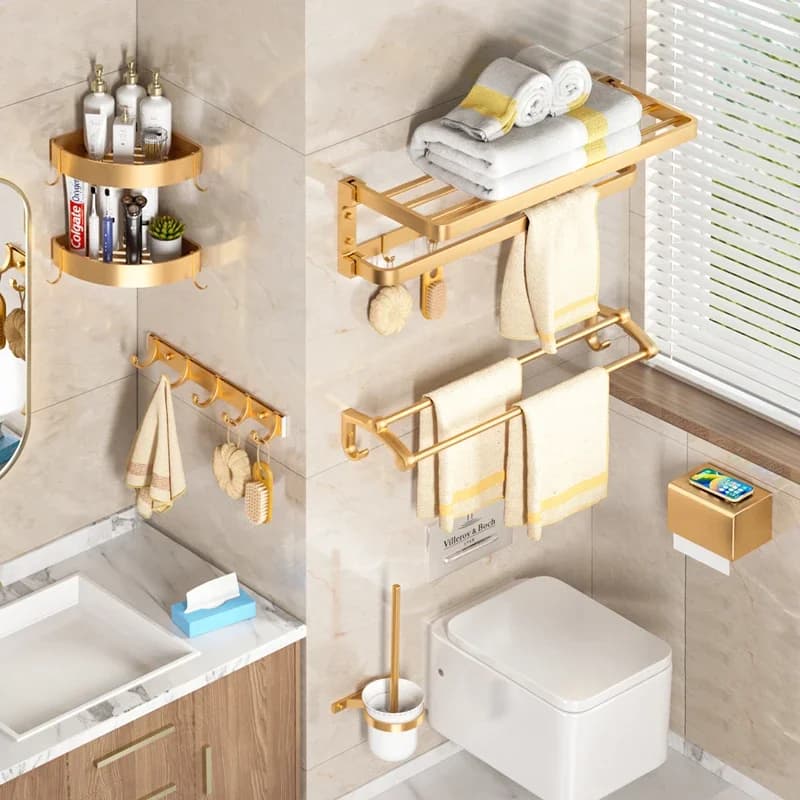 Set da bagno contemporaneo Accessori Porta asciugamani Porta spazzolino Set porta carta igienica Bagno Accessori Articoli per la casa