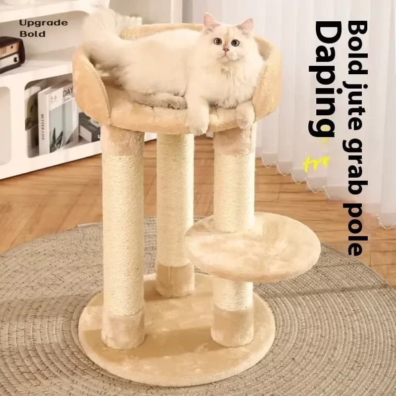 Modern Integrated Cat Nest Jumping Platform Household Cat Tree Sisal Scratch Column for Small Areas Made Wood Cloth for Cats