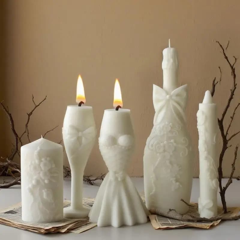 Wedding Themed Silicone Mold Wedding Pillar Silicone Mold for Candle Soap Chocolate Baking Epoxy Resin