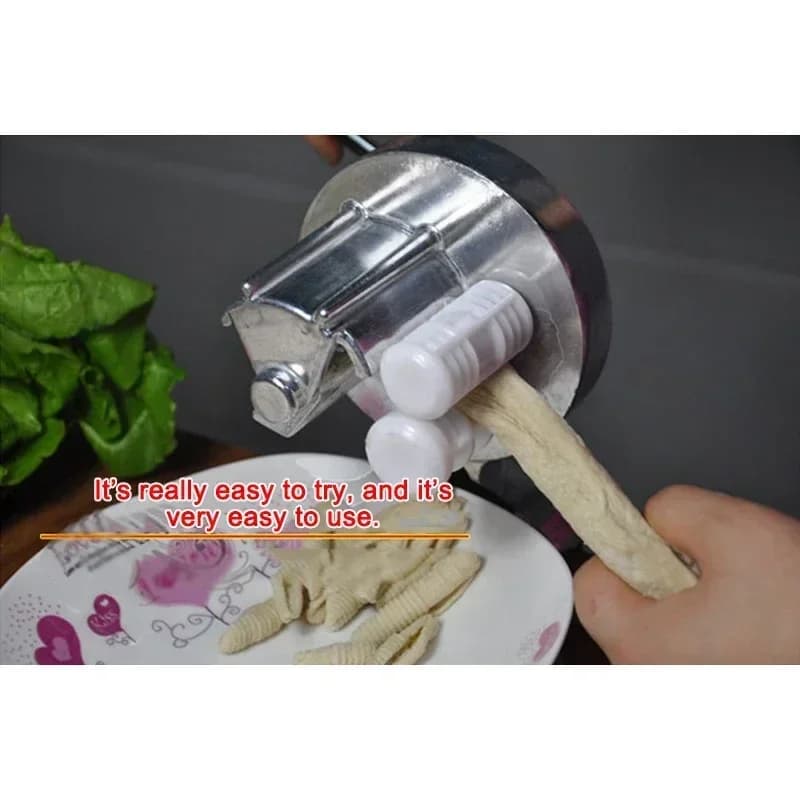 Pressa per noodle manuale elettrica domestica Fettuccine Cucina domestica Assistente per la cottura delle pasta Macchina per noodle manuale Nuova lega di alluminio argento