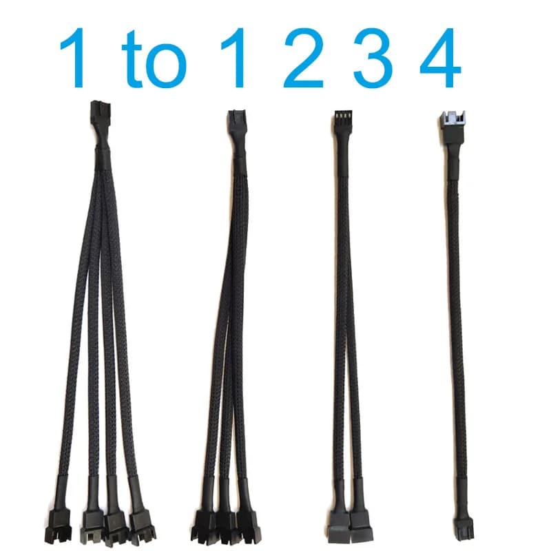 Cavo adattatore Splitter ventola PWM a 4pin da 1 a 1 2 3 4 cavo di alimentazione per estensione ventola PC Splitter ventola CPU Computer