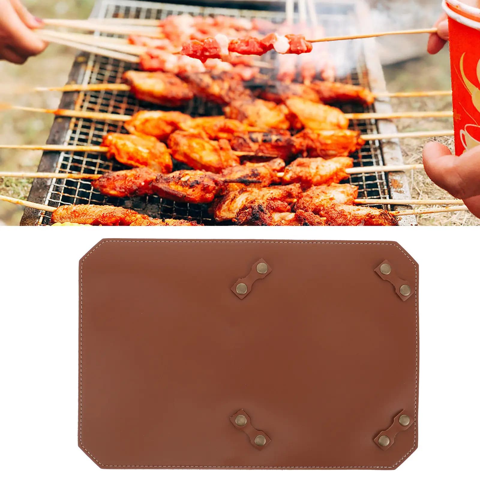 Tappetino per Fornello da Campeggio, Resistente all'Usura, Antiscivolo, Portatile, Supporto per Bombola del Gas, Cuscino per Bruciatore, Tappetino da Cucina per Esterni, Resistente al Calore
