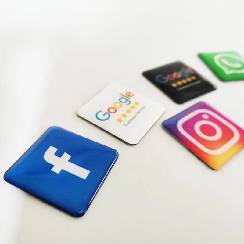 Adesivo epossidico per social media NFC per revisione Google Instagram Scheda Facebook impermeabile