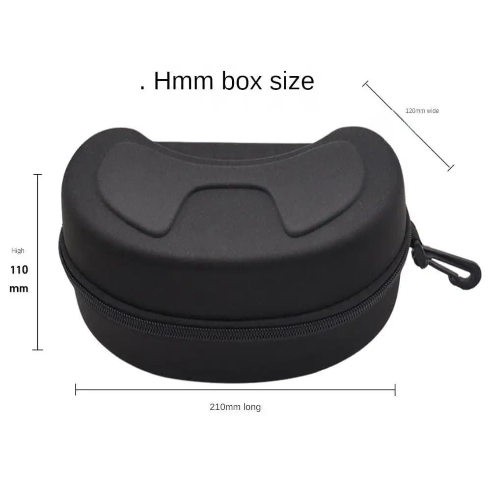 Custodia a specchio grande occhiali da sci a vento custodia protettiva per gli occhi custodia protettiva borsa in tessuto con cerniera portatile scatola per occhiali trasparente