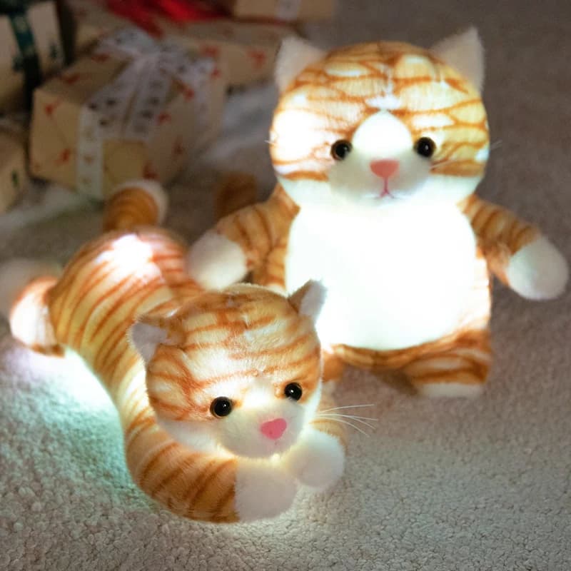 Luce Notturna LED Creativa Kawaii, Peluche a Forma di Gatto, Miglior Regalo di Compleanno e Natale per Bambini e Amici