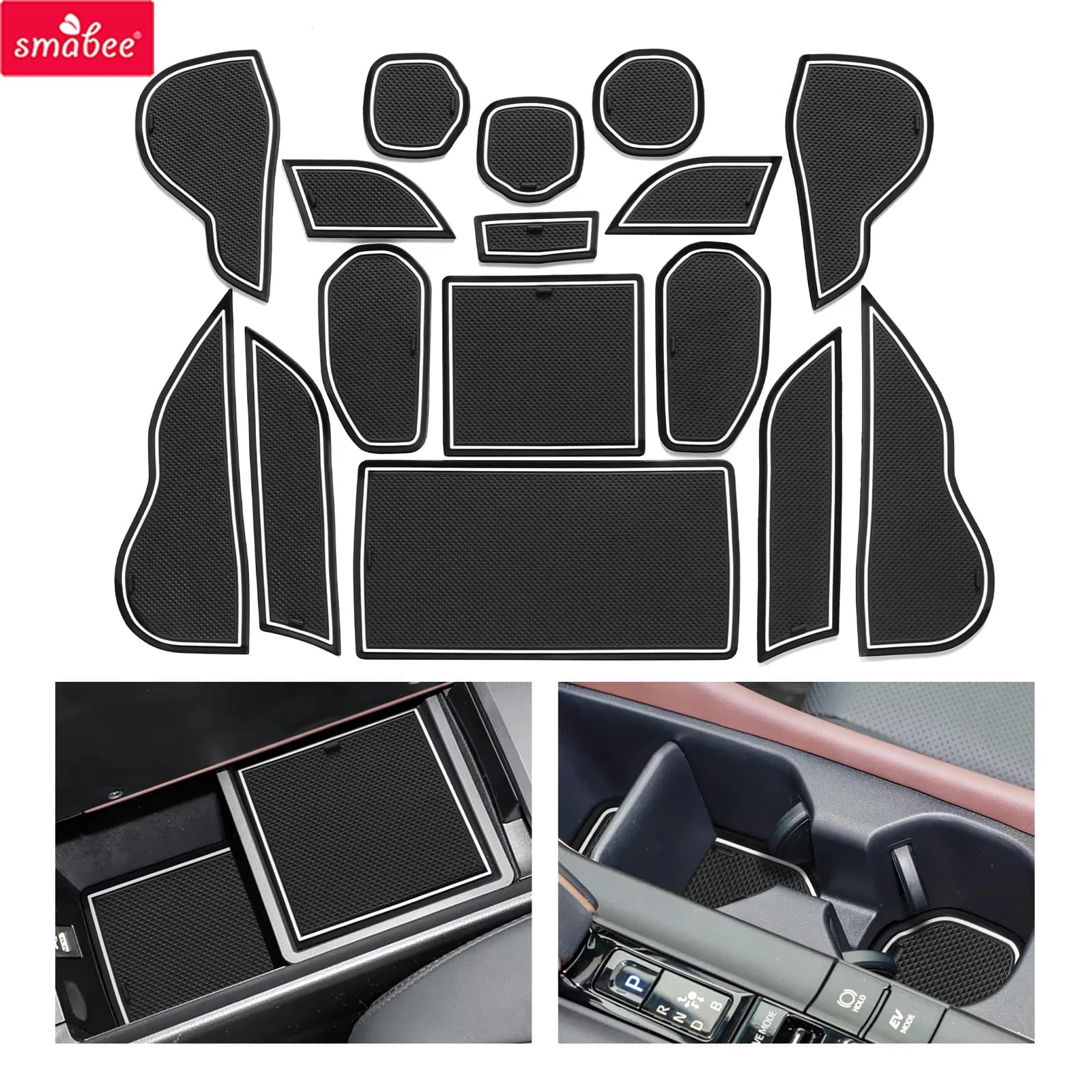 Tappetini Antiscivolo in Gomma per Fessure e Portabicchieri Toyota Crown 2023-2024 - Accessori Interni Auto