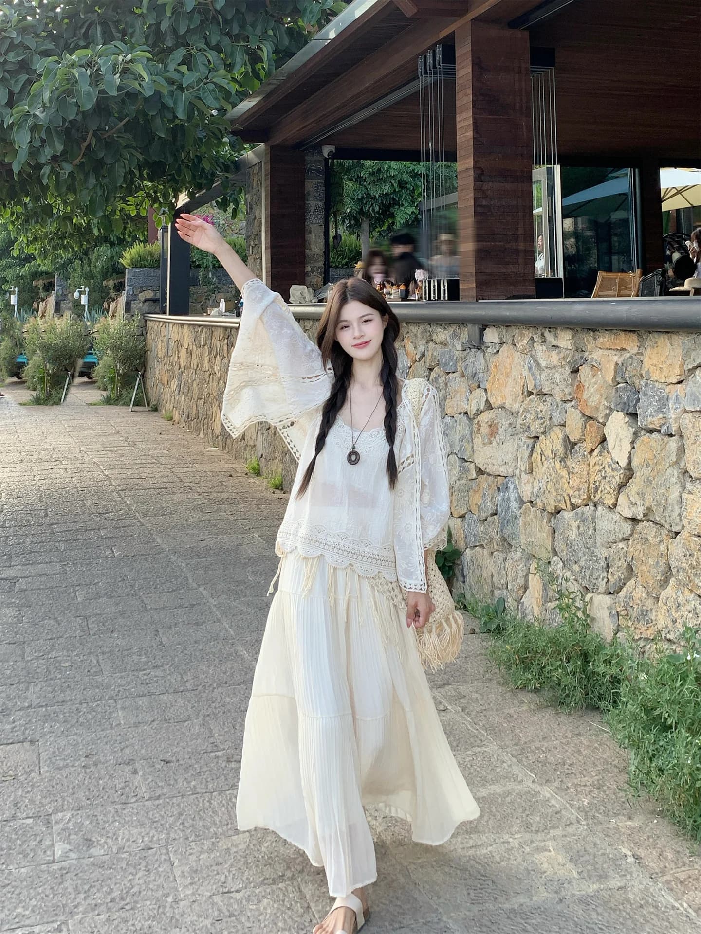 Set Three Pieces Woman: Solar Protective Shirt, Long Spring Vest Vest - Fashion Spring Collection