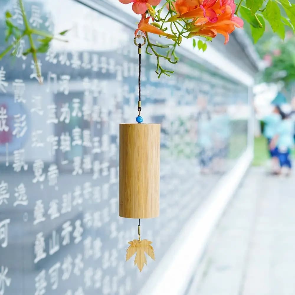 Ancient Style Handmade Bamboo Wind Chimes Hand Cranked Antique Yard Pendant Simple Blessing Bell Balcony