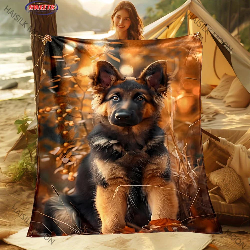 Benefici esclusivi per gli amanti dei cani Pastore tedesco Coperta stampata Regali per uomo, Coperta in pile di flanella per camera, letto, divano, ufficio