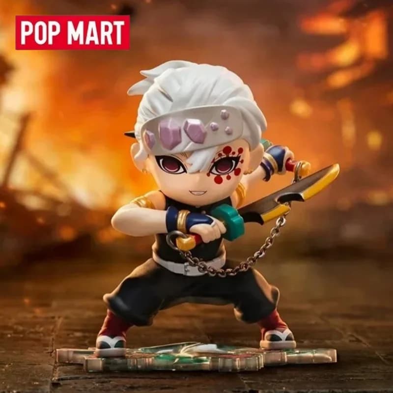 POP MART Demon Slayer Kimetsu No Yaiba Battle Series Blind Box Guess Bag Toys Anime Figure Desktop Ornaments Collection