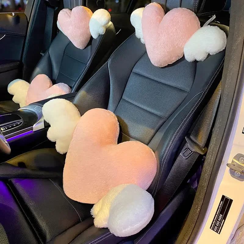 New Love Neck Pillow cuscino per lo schienale del sedile cuscino di supporto lombare poggiatesta per auto a forma di cuore cuscino universale per accessori per auto in peluche