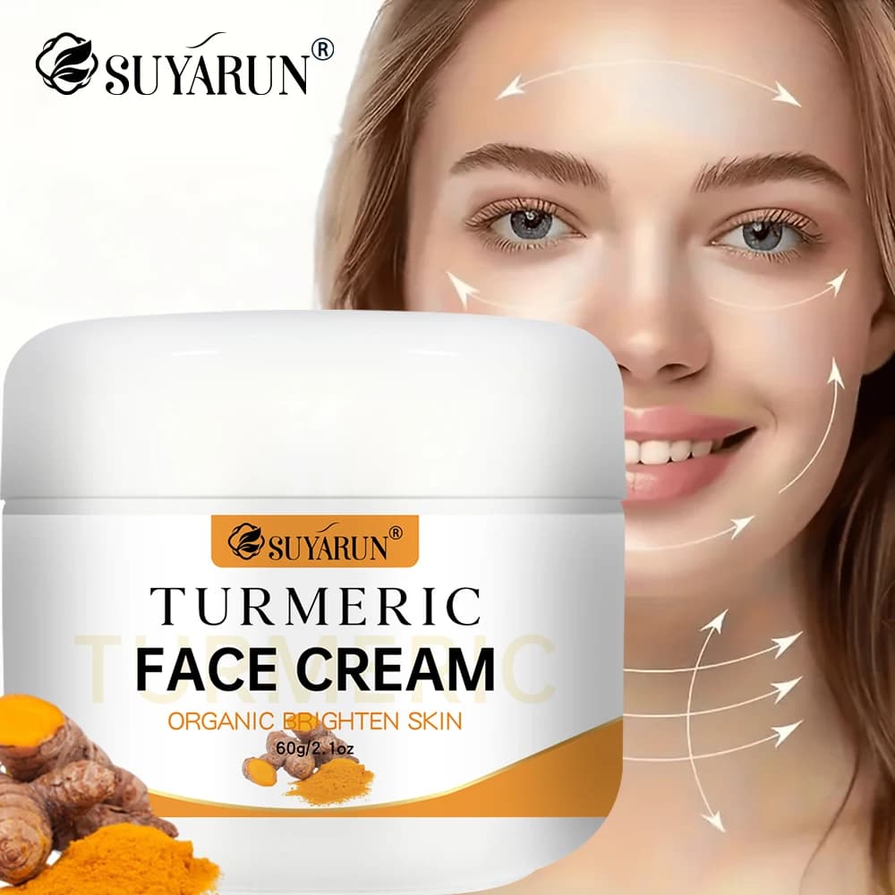 ♪ Curcuma face cream - Anti-aging and brightening, oil-free moisturizing for sensitive skin, organic skin care with vitamin E