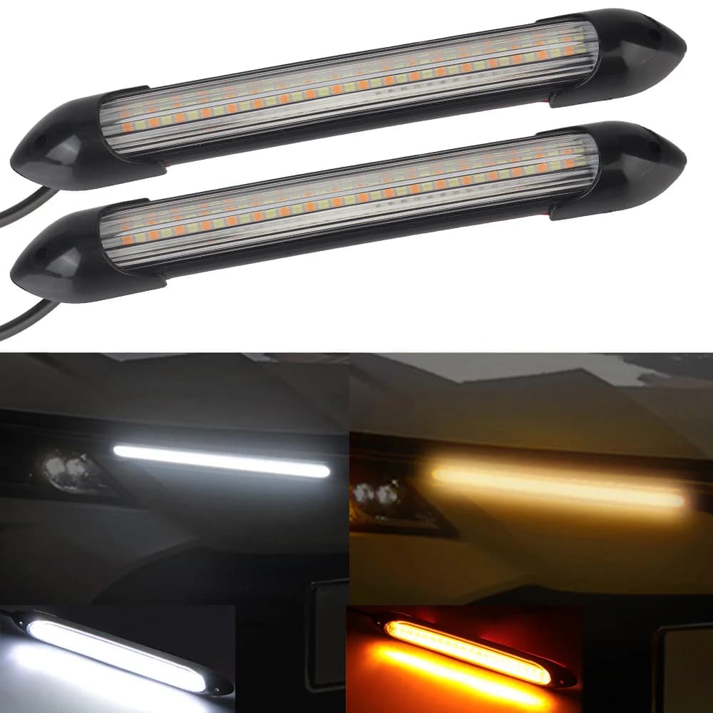 Car Styling Directional Indicators Waterproof Headlight Auto LED Daylight Light DRL 2 Pz/set Modified Streamer for Car