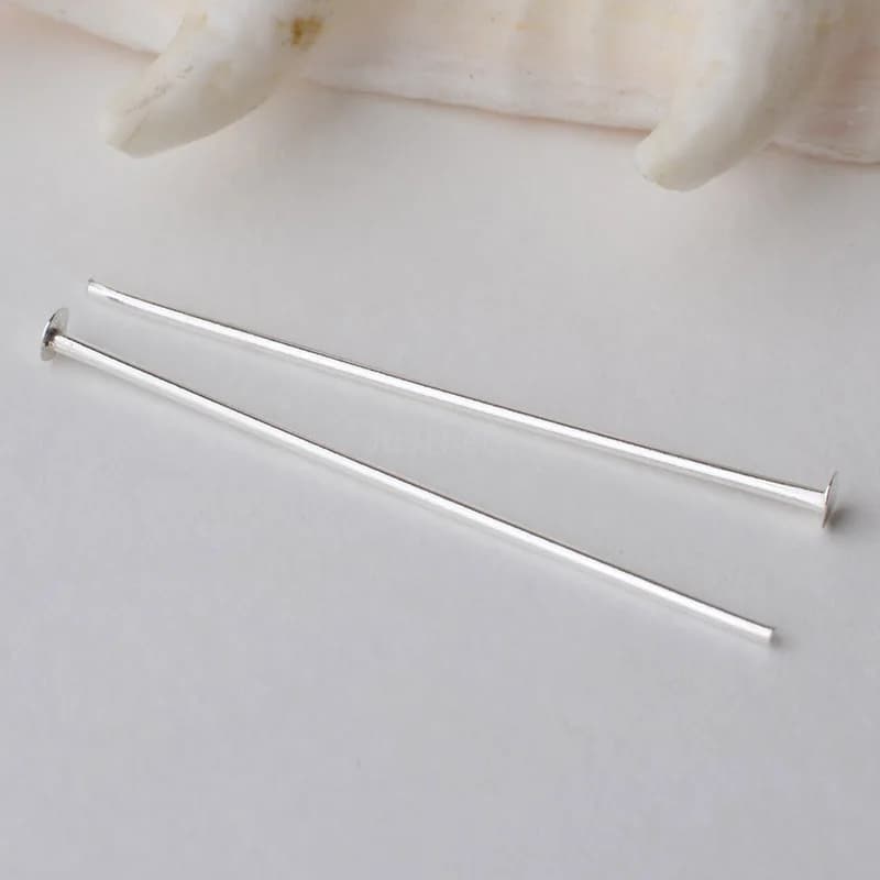 925 Sterling Silver Flat Head Pins, Silver T Pins for Jewelry Creation