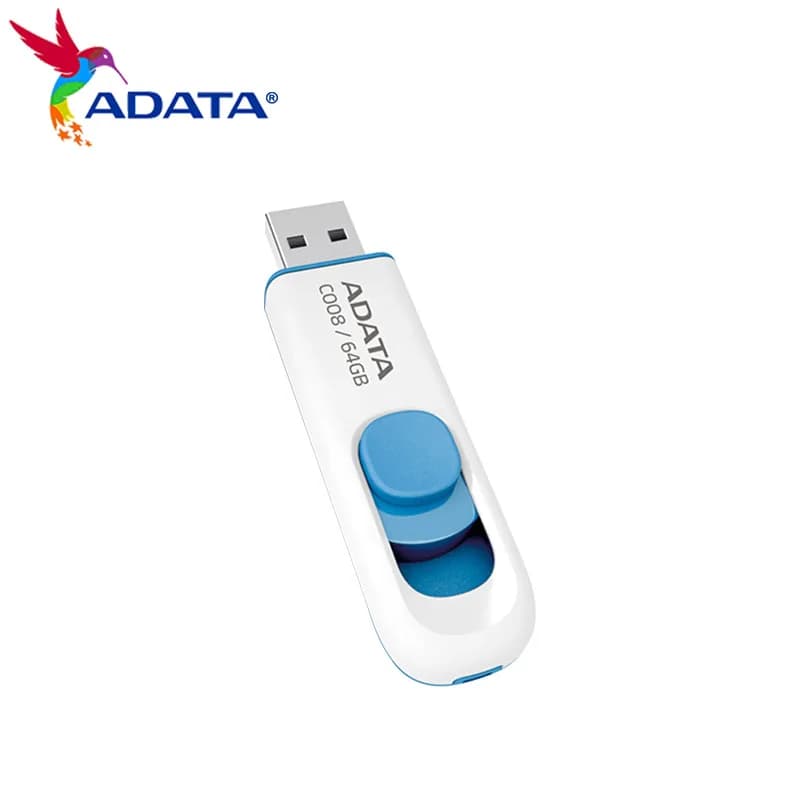 ADATA USB Flash Drive C008 Memory Stick 64GB 32GB 16GB Pen Drive USB2.0 Universal Serial Bus Pendrive for Desktop Laptop TV