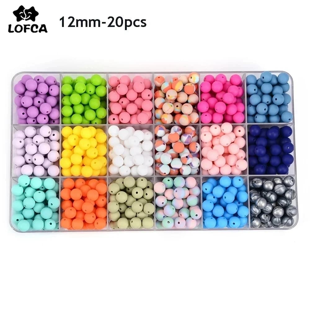 (Ca 12mm 20 pz/lotto perline rotonde in Silicone food grade BPA silicone gratuito perline massaggiagengive bambino masticabile dentizione perline giocattoli per fai da te
