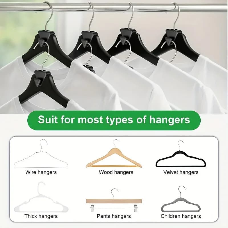 18pcs Clothes Hanger Connector Hooks, Space Triangles Hanger Hooks, Space Saving Closet Organizers And Hanger Black