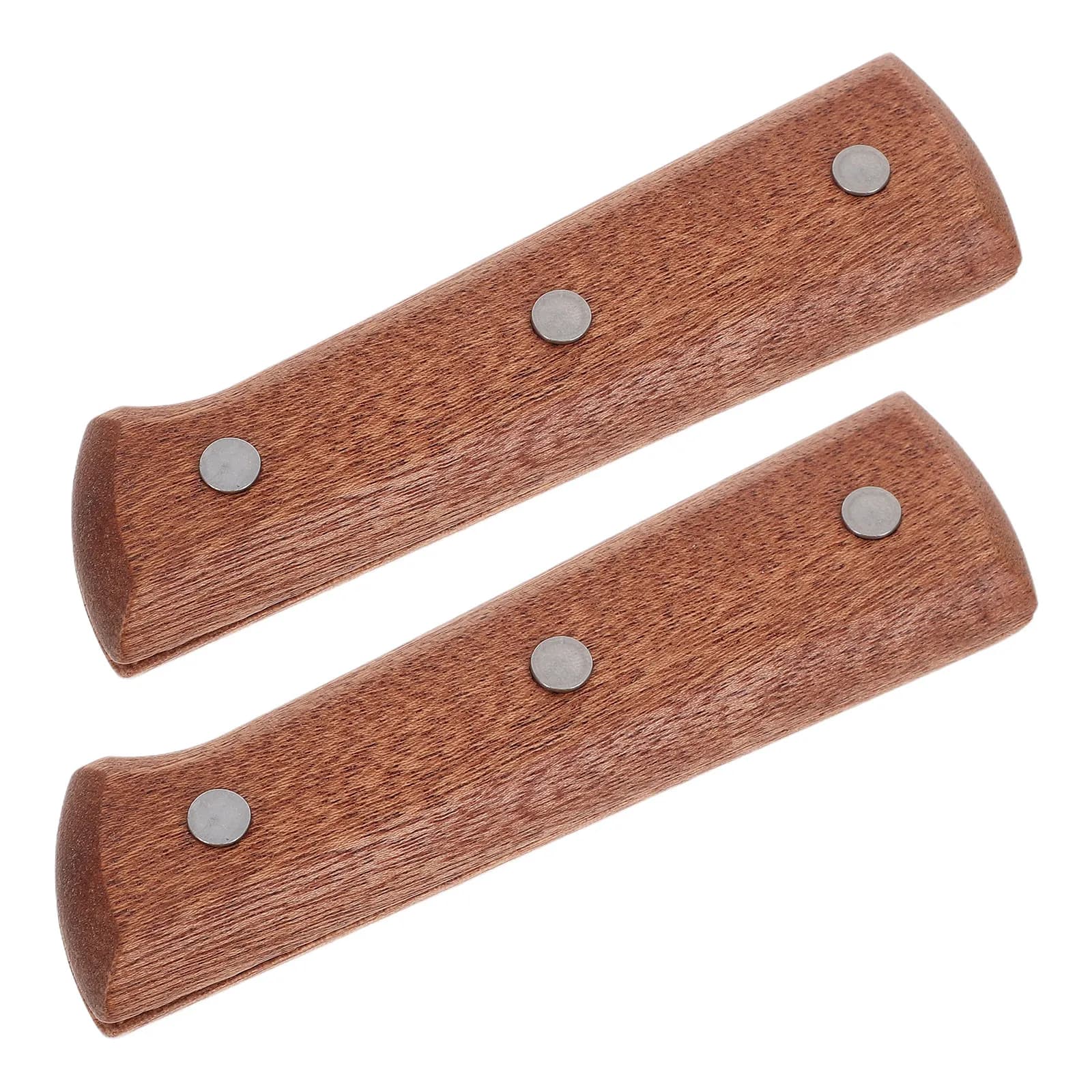 1Pair Solid Wood Knife Handle Replacement Pre Drilled Cleaver Handle Ergonomic Grip for Kitchen Butcher Meat Chopper Knife