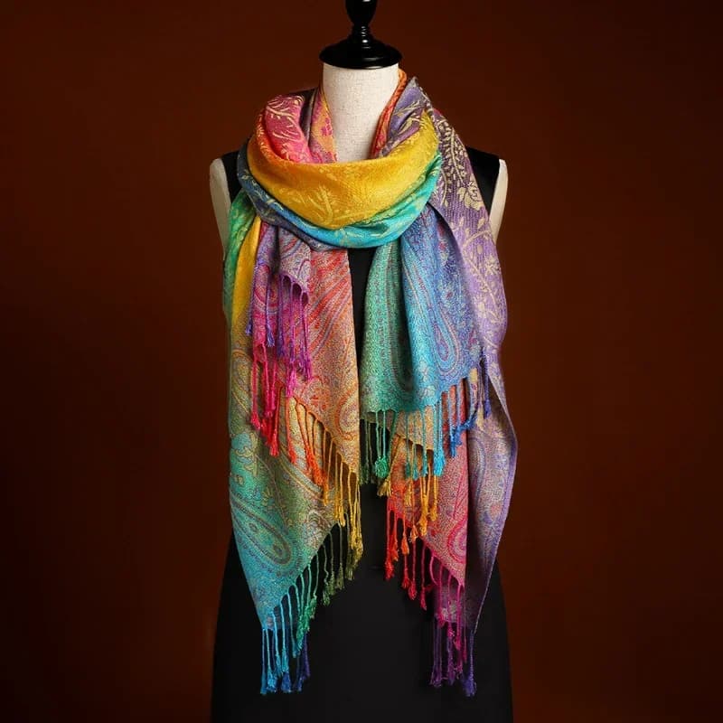 Fashionable woman silk scarf, luxury satin shawls, pashmina scarf