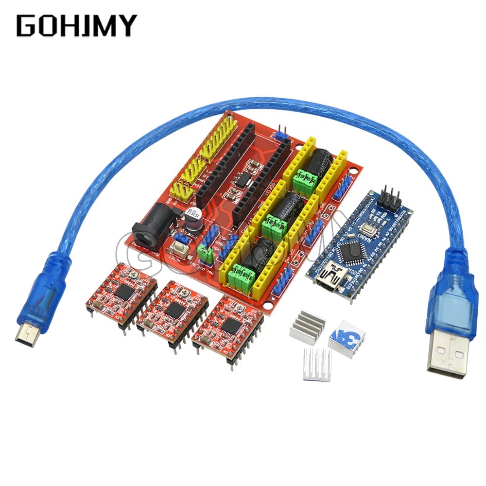 CNC Shield DRV8825 V3 V4 Engraving Machine 3D Printer/A4988 driver expansion card for Arduino + NANO 3.0 UNO R3 with USB cable