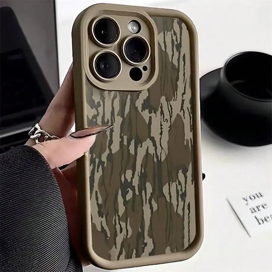Custodia per telefono antiurto in TPU mimetica vintage per iPhone 15 14 13 12 11 Pro Max