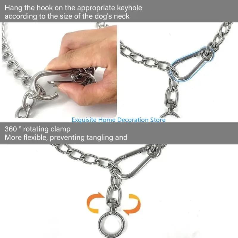 L5bf Cane Chain Collar Collar addestrabile Fallo addestramento per cani Cintura regolabile
