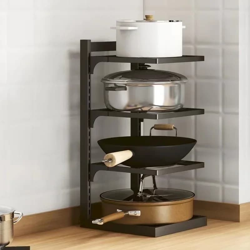Kitchen sink shelf Multi-layer pot shelf under cabinet Multi-functional pan organizer shelf Rice cooker holder
