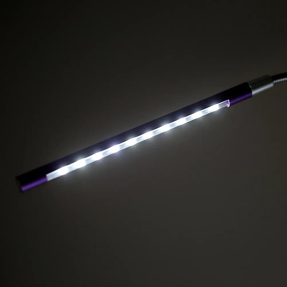 Lampada Notturna USB in Metallo con 10 LED, Collo Flessibile Pieghevole, Lampada da Lettura Alimentata USB, Luce Protettiva per gli Occhi, Luce Flessibile a Collo d'Oca