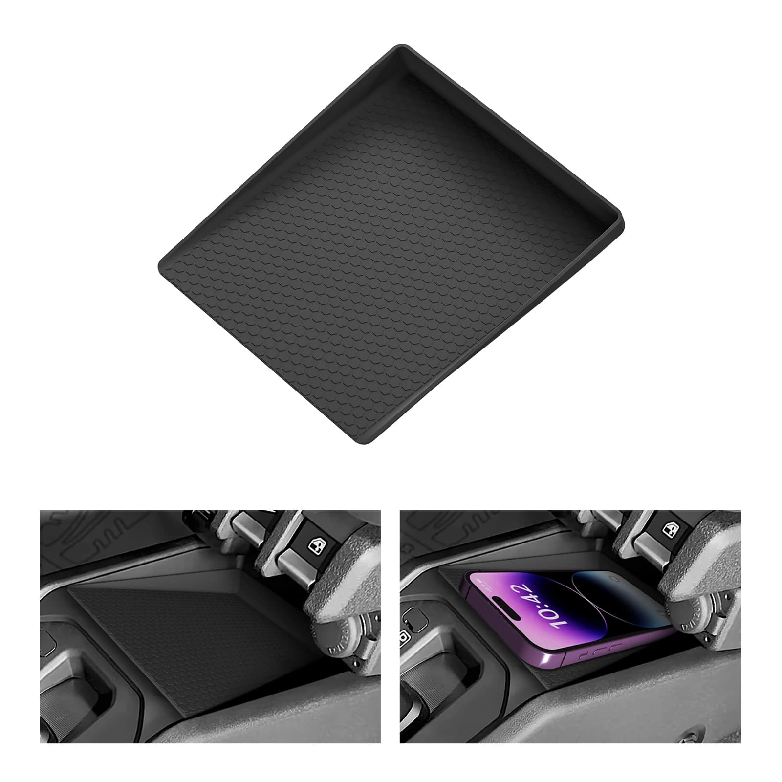Per Suzuki Jimny 2024 2025 Console centrale Scatola portaoggetti Vassoio centrale per auto Pad Organizer Accessori Stivaggio Riordino Nero
