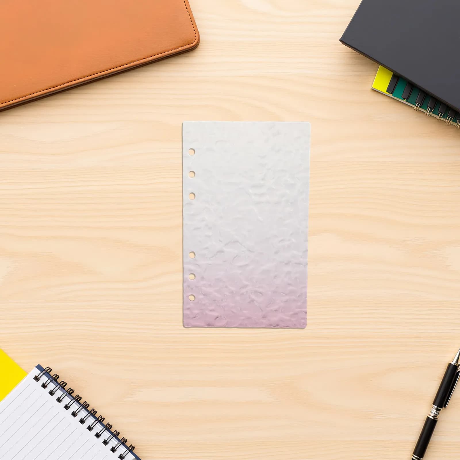 A6 Acrylic Binder Notebook Cover Refillable 6-Ring Shell Pink Transparent Loose Leaf Journal Cover Budget Planner Organizer