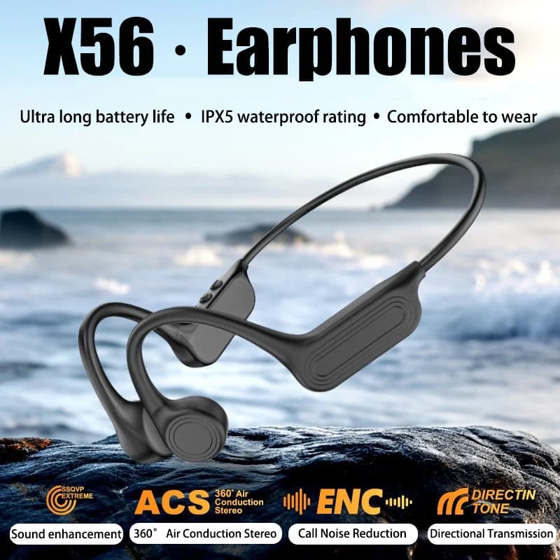 Bluetooth Wireless Bone Conduction Headphones Open Ear Headphones With Mic Waterproof Headphones For Sports Running