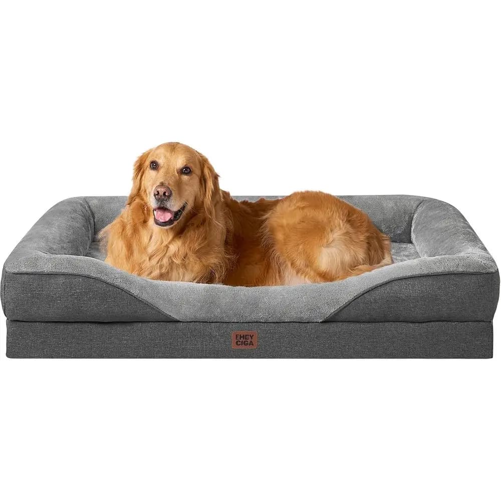 Cani Extra Large 48x35x7.5 in Memory Foam with Sponde, Waterproof Coating and Removable Cover, Grigia