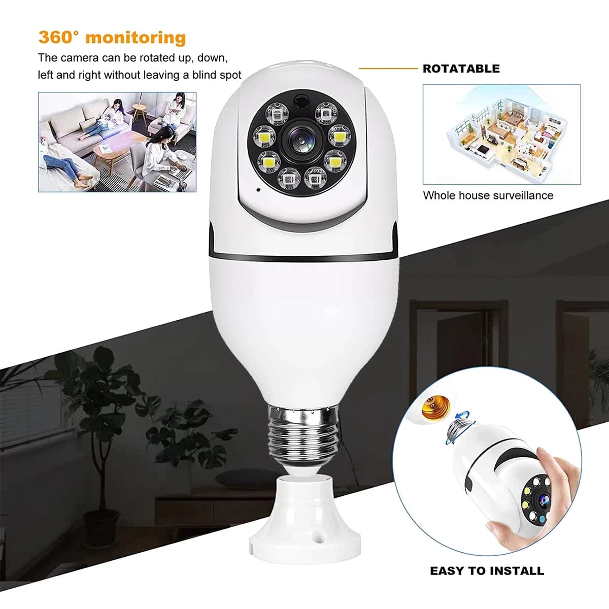 ESCAM 2MP 1080P icam365/Yoosee APP Telecamera IP WIFI Baby Monitor Visione notturna Lampada da parete intelligente Telecamera stradale Citofono Baby Monitor