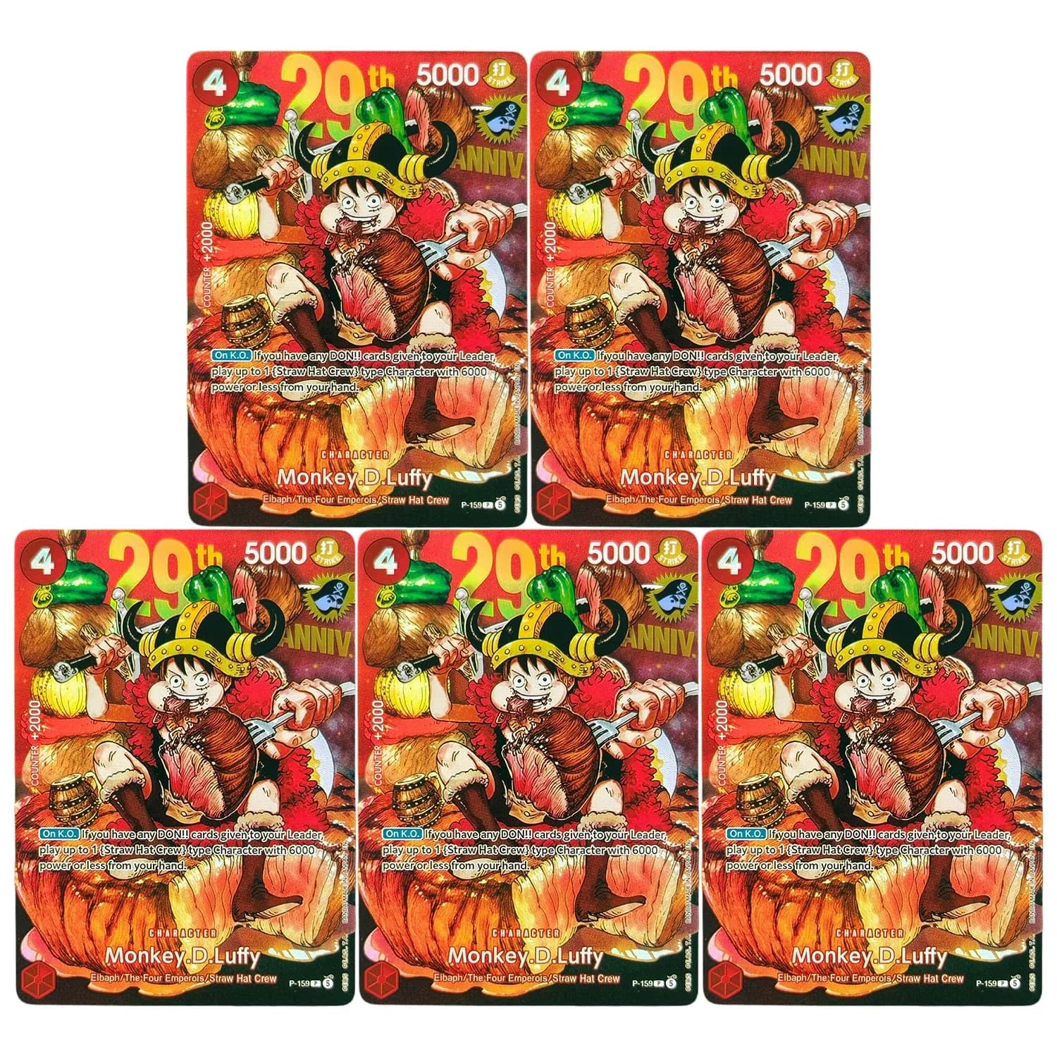 Self Made Proxy One Piece English Monkey D. Luffy P-159 Promo Weekly Jump 2026 Game Collection Card Toy