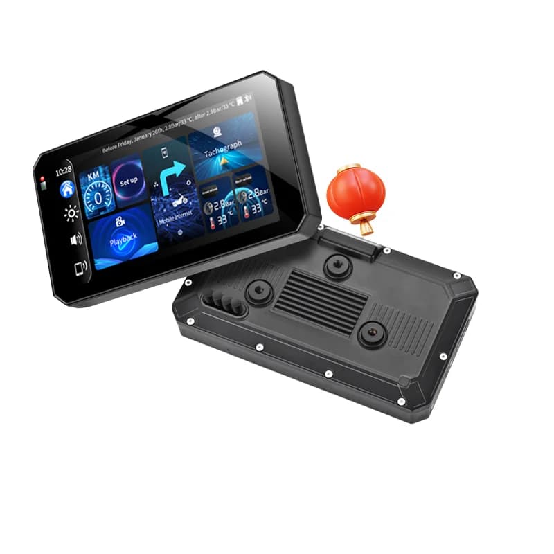 Dashcam per Moto da 5 Pollici con Carplay Wi-Fi, Schermo Touch IPS, Doppia Lente, Risoluzione 2K, DVR