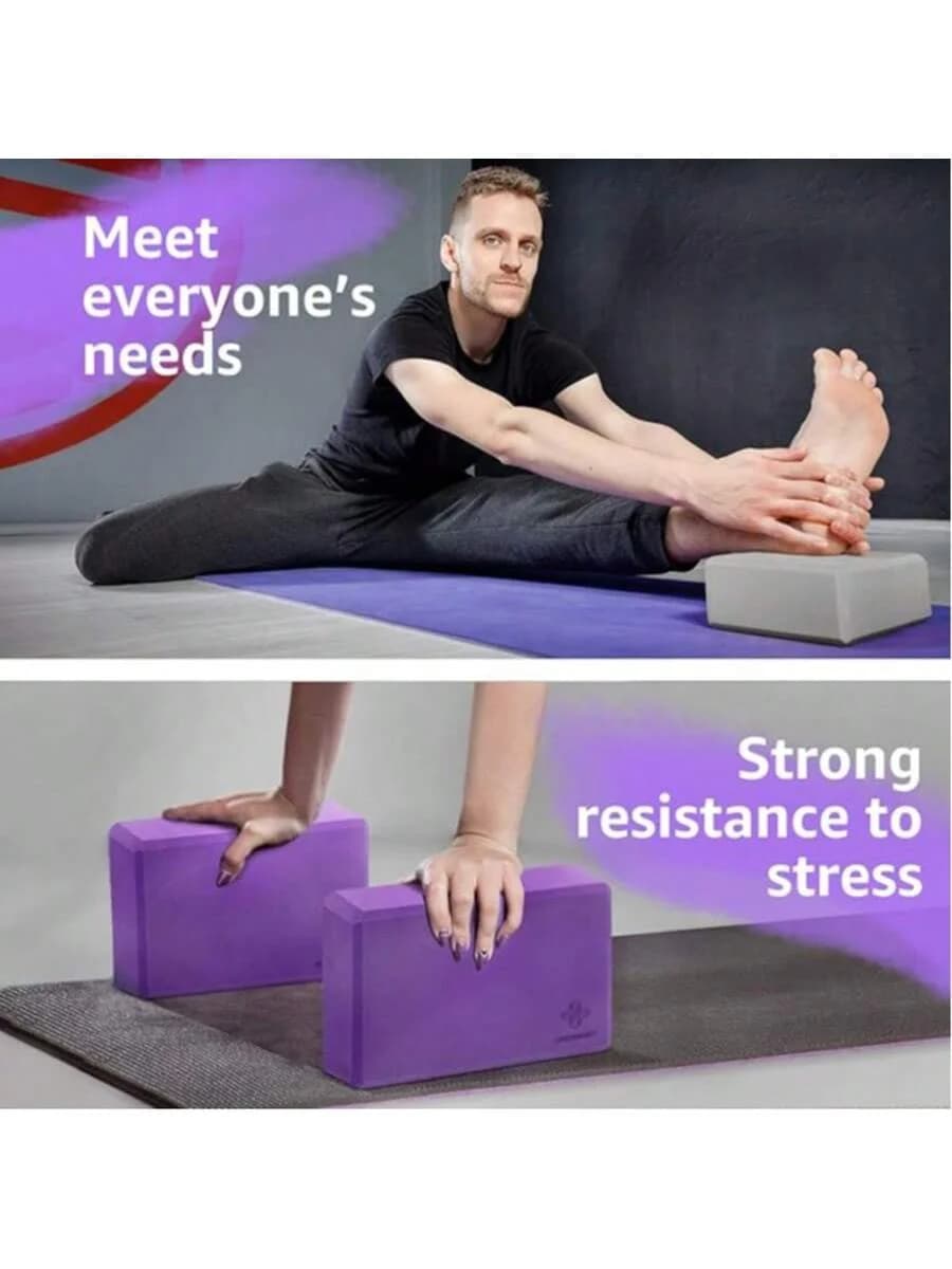 Two pieces of free time yoga bricks at home, foam bricks for pilates, multifunctional reinforcement mats, home fitness equipment in foam br