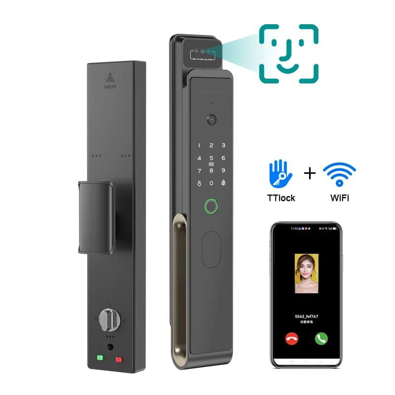 Completamente automatico TTLOCK APP Riconoscimento facciale 3D Smart Door Lock Password per impronte digitali 6068 Serrature digitali combinate