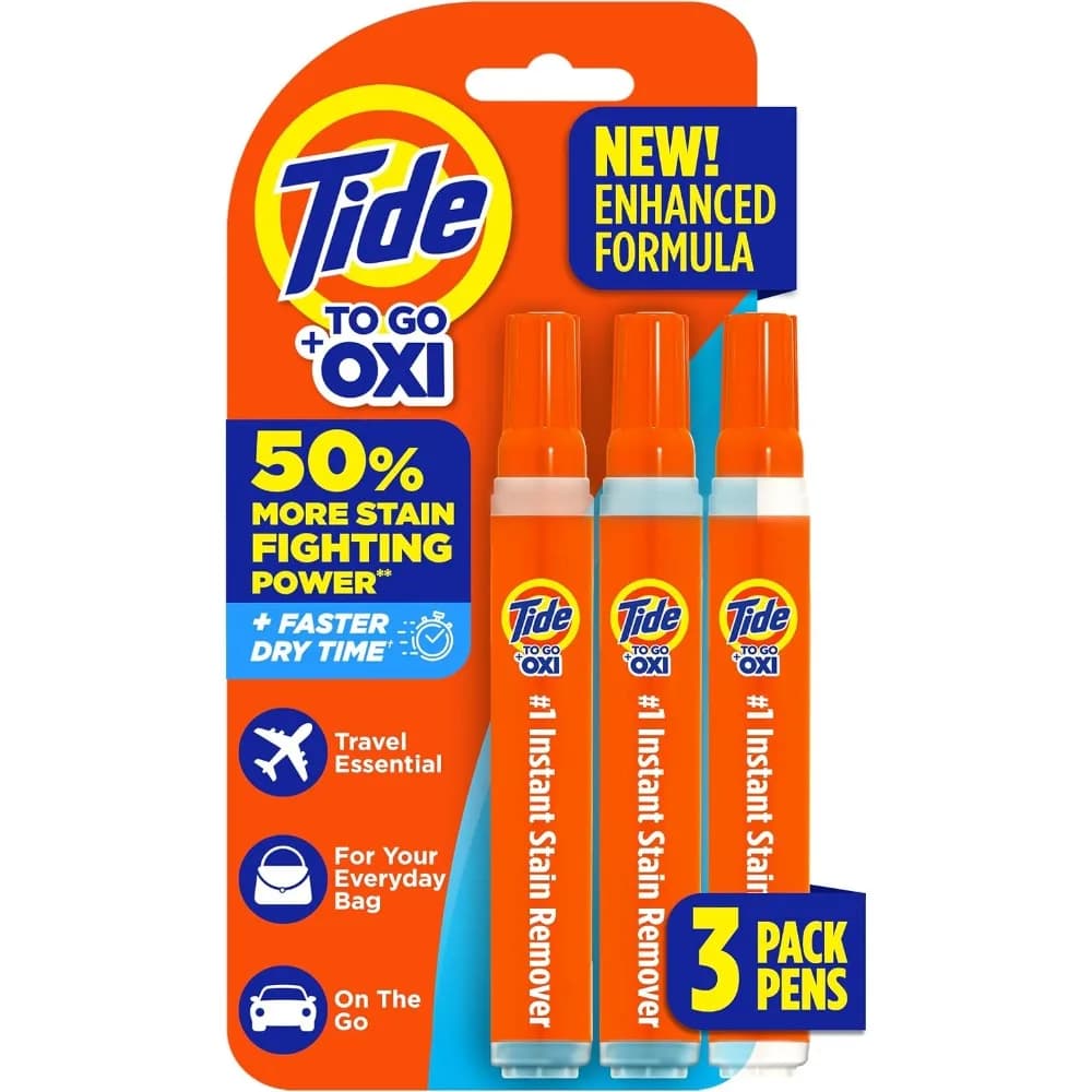Portable Instant Stain Remover Pen for Clothes Travel Size To Go Spot Cleaner Effective on Food Drink Oil Stains Fits in Purse Bag Pack of 3 Travel-Friendly Laundry Pen
