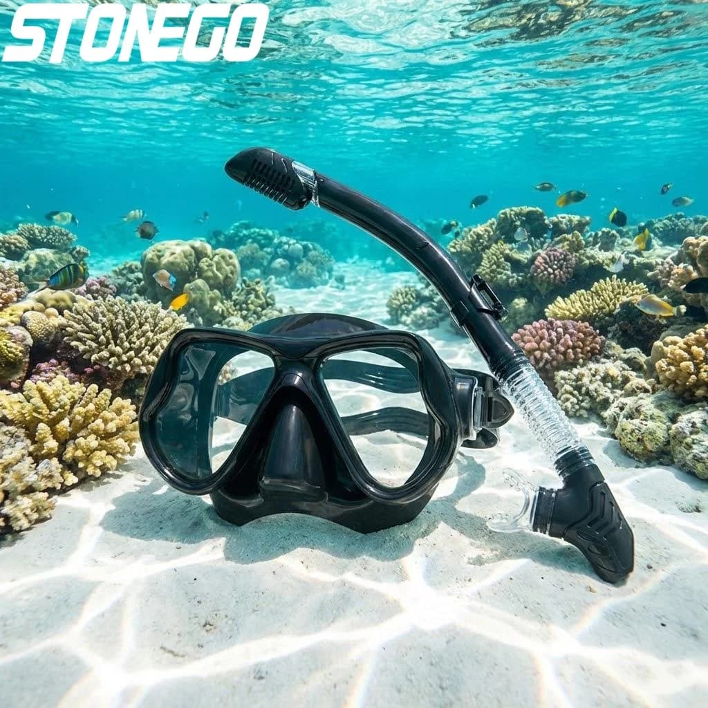 Diving Mirror Breathing Tube Set Soft Silicone Swimming Glasses Goggles Adult Large Frame Snorkeling Mask for Men Women