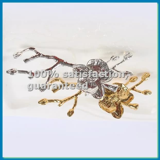 Branch Design Napkin Holder Napkin Ring Western Towel Ring Hotel Table Decoration Set of 6-Gold-ABWY