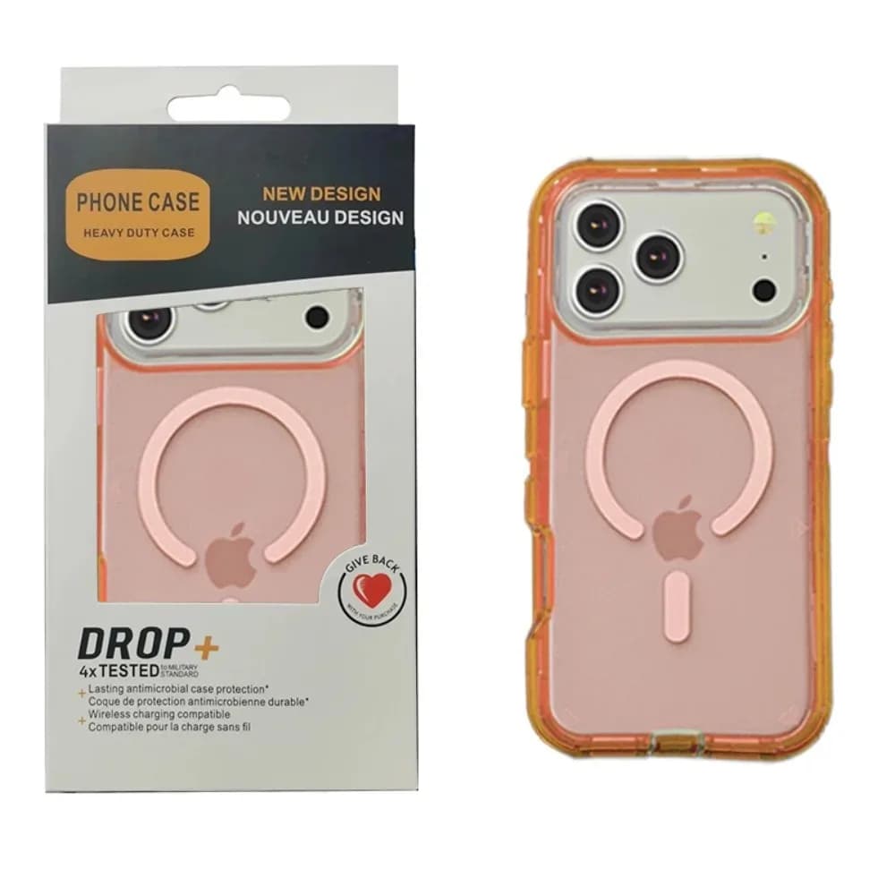 Protective Housing Hybrid Ott Armor Transparent for Refilling MagSafe for iPhone 17 16 E 15 14 Plus 13 12 Pro Max Air Hardened with Box