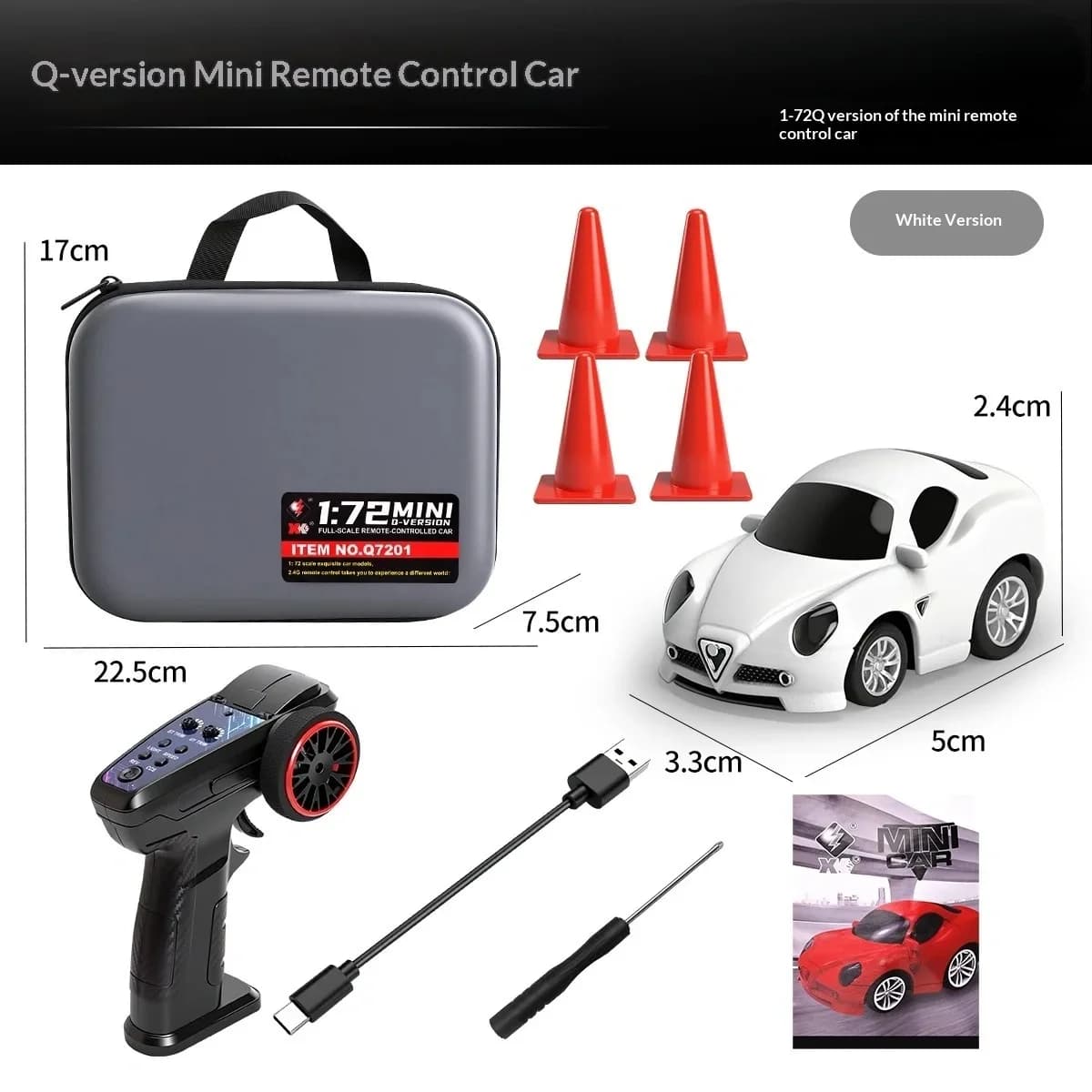 1:72 High-Speed Mini Racing Car Model RC Desktop Sports Car With Built-in Gyroscope Cruise Control Cool LED Lights Boy Toy Gifts