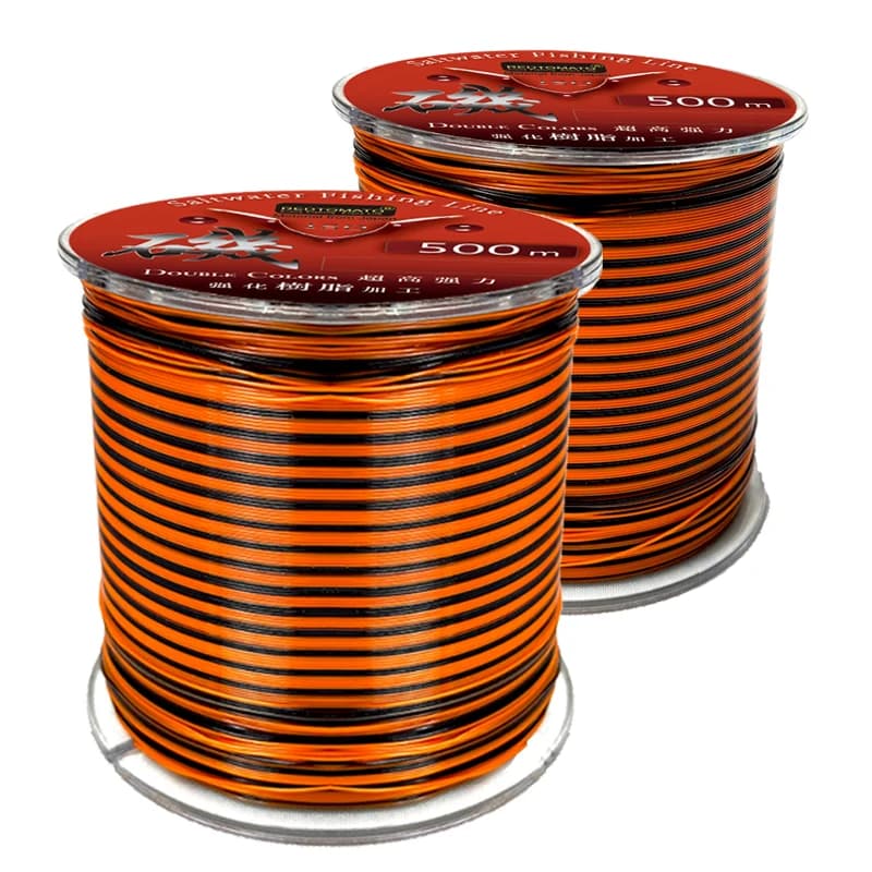 Lenza da pesca semi-galleggiante 500M monofilamento doppio colore linea da pesca su roccia resistenza Jack Sea Pole accessori per la pesca strumenti
