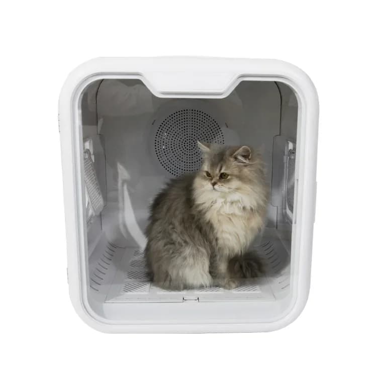 Large Capacity Ultra Quiet Temperature Control ABS Material Automatic Smart 360 Degree Pet Air Hair Dryer Box